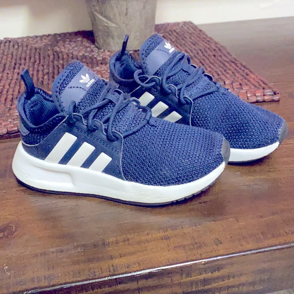 Navy blue adidas sneakers